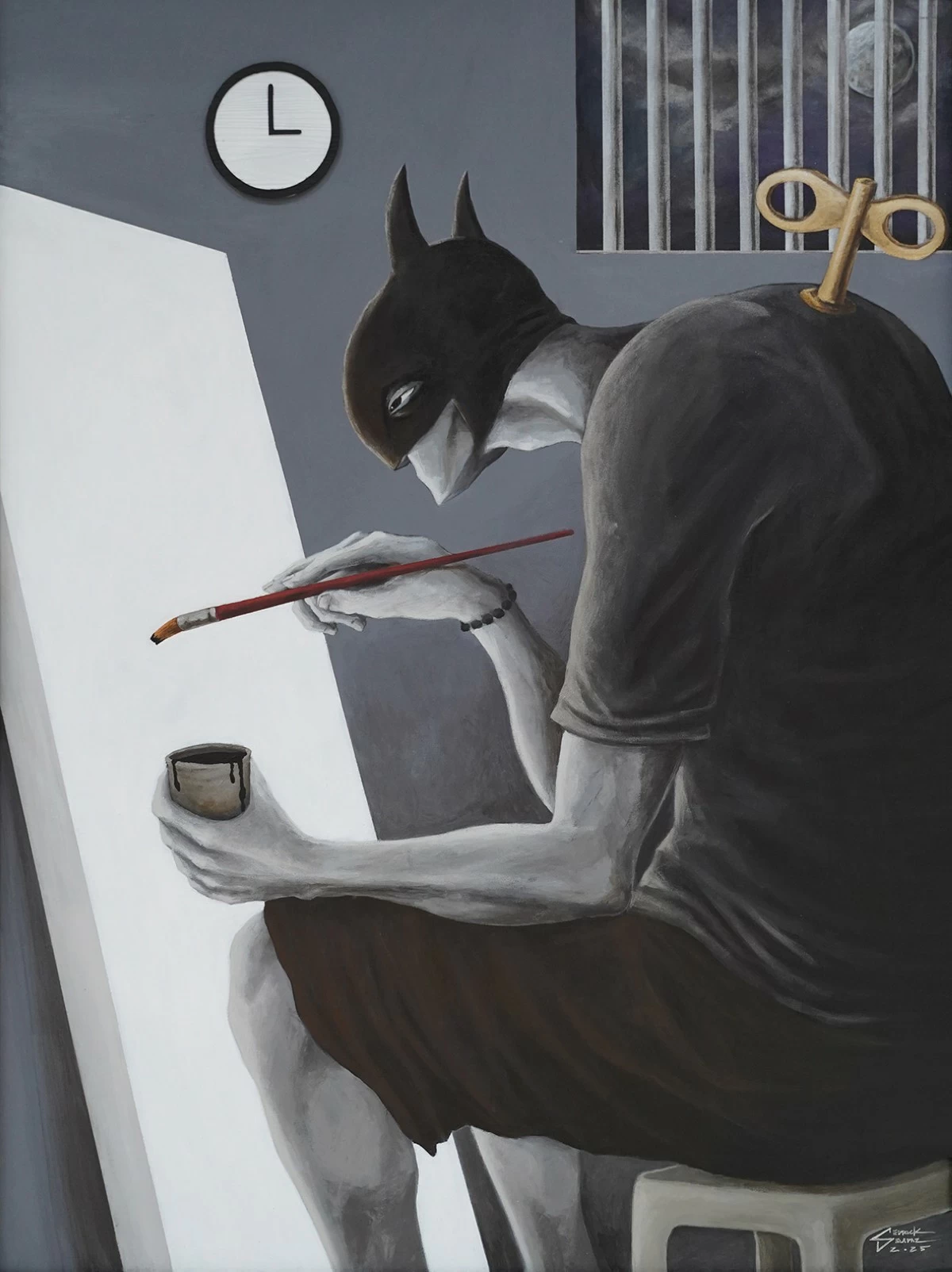 'NOCTURNAL,' acrylic on canvas, 48x36 inches, 2025