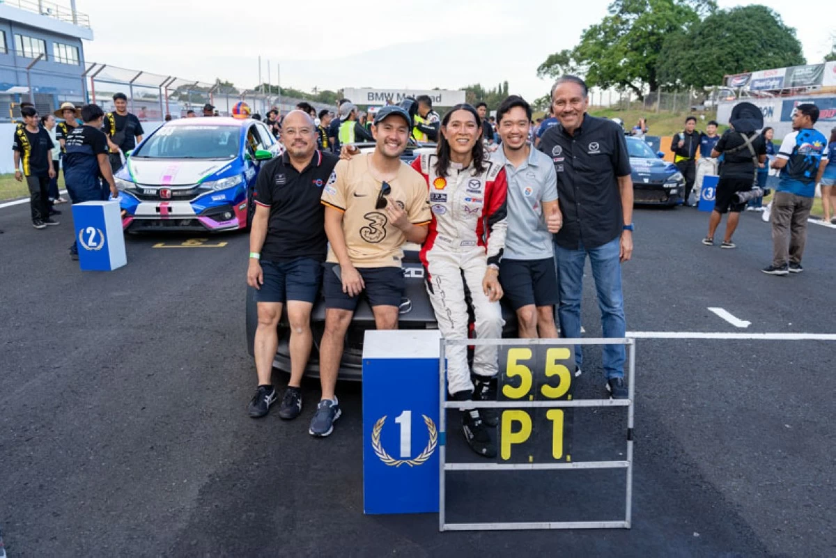 From left: Steven Tan, Mazda Philippines President and Team Principal; with team drivers, Milo Rivera; Angie King; and Juha Turalba; and Team Principal, Windy Imperial.