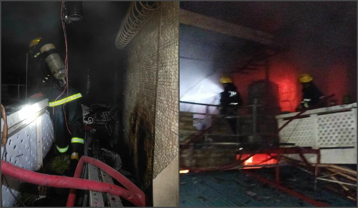 The fire in Sto. Niño Village in Barangay Tunasan, Muntinlupa on June 13 (Photo from the Muntinlupa City Fire Station) 