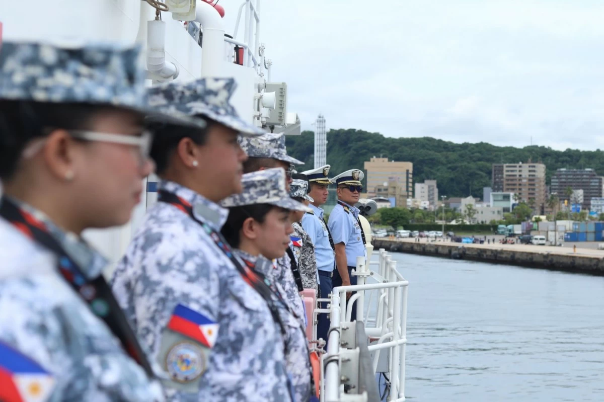 BRP Teresa Magbanua (MRRV-9701) and her crew arrive in Kagoshima, Japan on June 12, 2025 for the second trilateral exercise among the Philippine Coast Guard (PCG), United States Coast Guard (USCG), and Japan Coast Guard (JCG). (Photo: PCG)