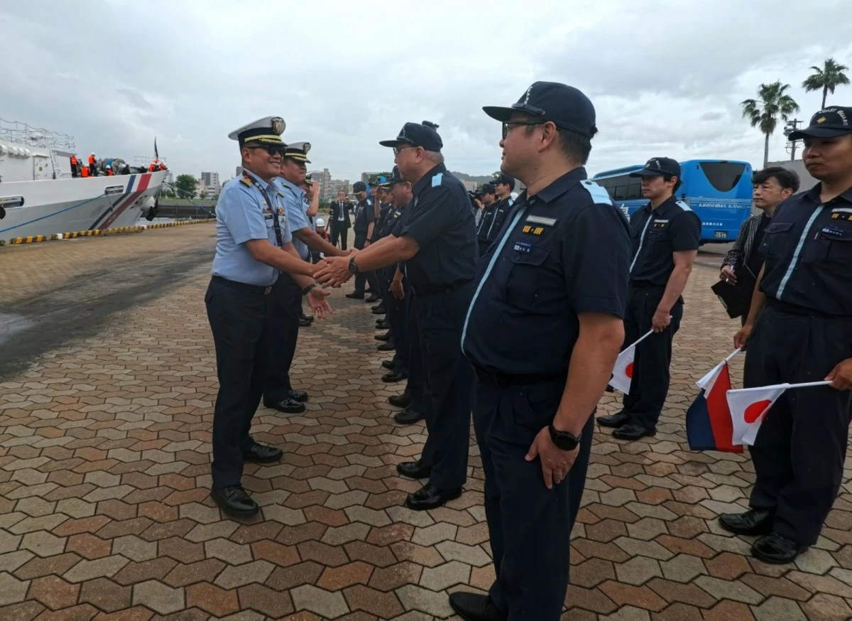 BRP Teresa Magbanua (MRRV-9701) and her crew arrive in Kagoshima, Japan on June 12, 2025 for the second trilateral exercise among the Philippine Coast Guard (PCG), United States Coast Guard (USCG), and Japan Coast Guard (JCG). (Photo: PCG)