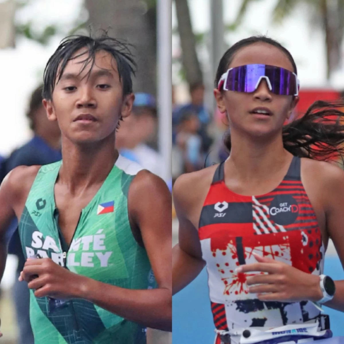 David Mora, left, and Alaina Bouffaut, rule the centerpiece 13-15 age group of the RLC Residences IRONKIDS. 