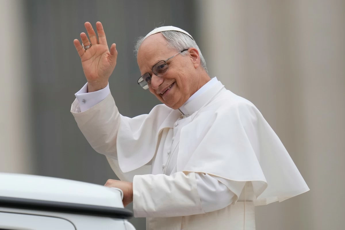 POPE Leo XIV waves as he arrives for his first weekly general audience in Saint Peter's Square at the Vatican, Wednesday, May 21, 2025. (AP)