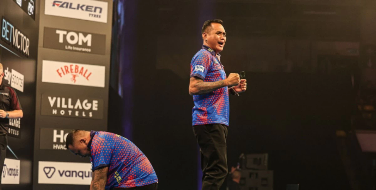Lourence Ilagan and Paolo Nebrida bow out in the second round of the 2025 PDC World Cup of Darts in Frankfurt, Germany.
