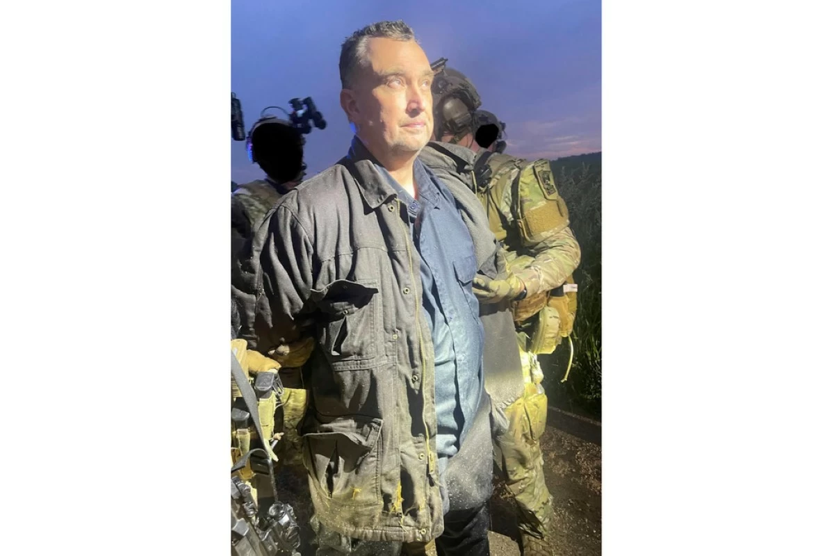 This photo made available by the Ramsey County Sheriff's Office shows Vance Luther Boelter, the man accused of assassinating the top Democrat in the Minnesota House, as he was arrested late Sunday, June 15, 2025. (Ramsey County Sheriff's Office via AP)