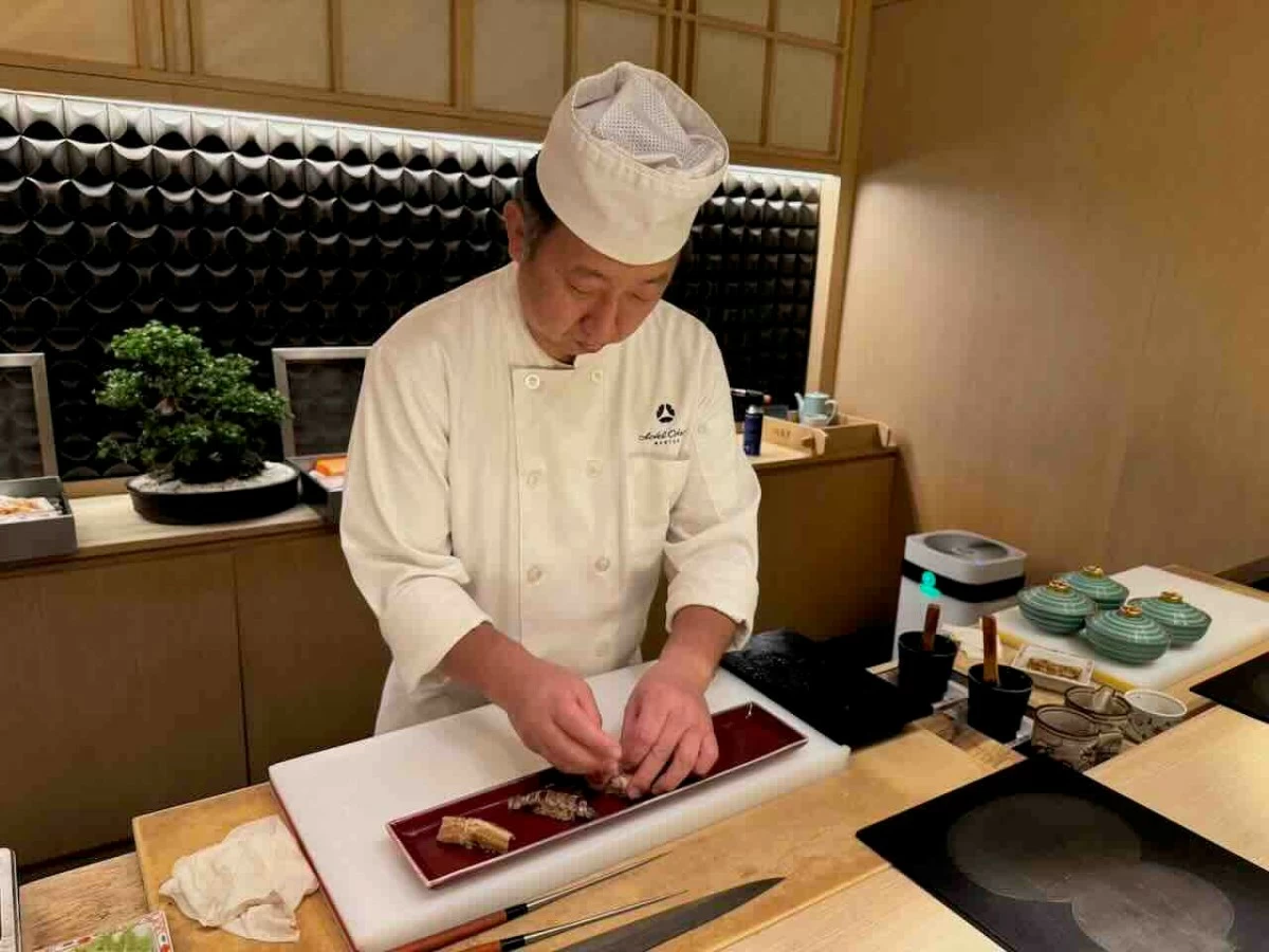 MASTER AT WORK Chef Ikuma Sato works his magic at Yamazato’s Sushi Counter