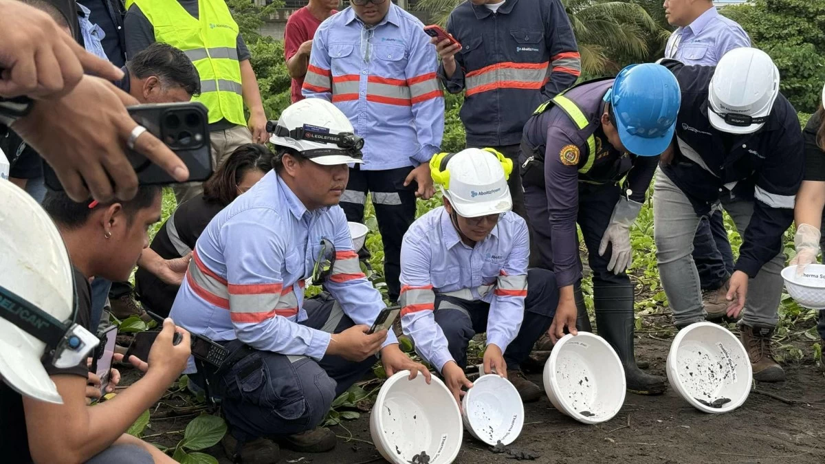 Therma South team members, together with experts from Ridge to Reef, set free 67 pawikan hatchlings at the coastal area of the Therma South power plant in Binugao, Toril, Davao City.