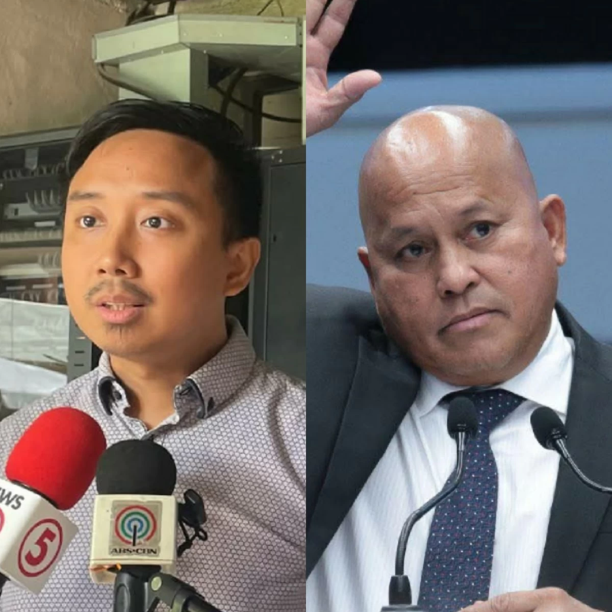 Kabataan Party-list Rep. Raoul Manuel (left), Senator Ronald "Bato" dela Rosa (Facebook)