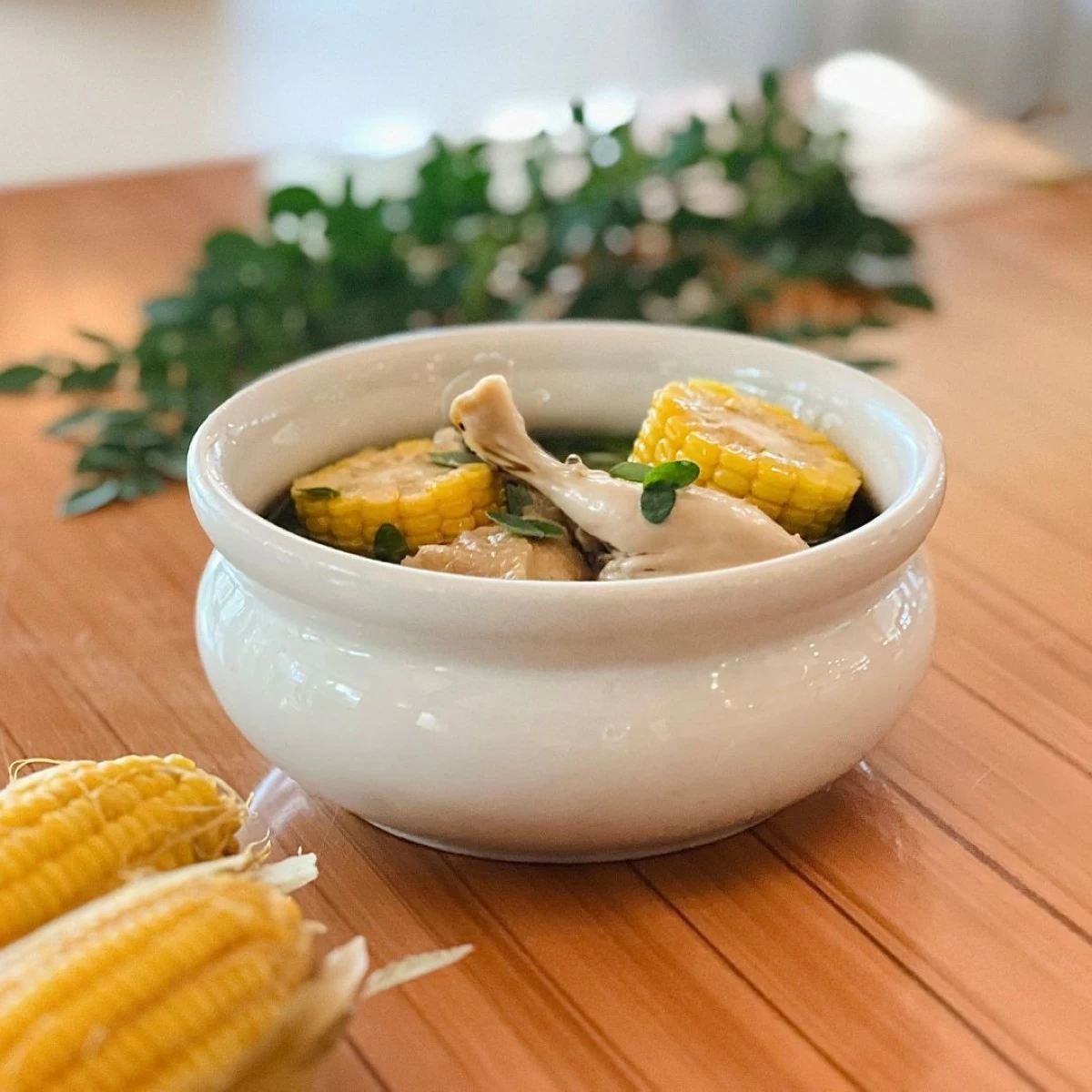 Corn and Malunggay Chicken Soup