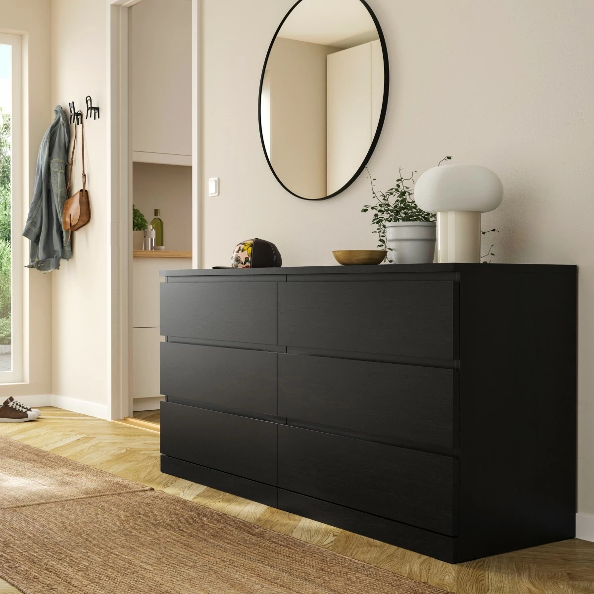 Malm six-drawer chest
