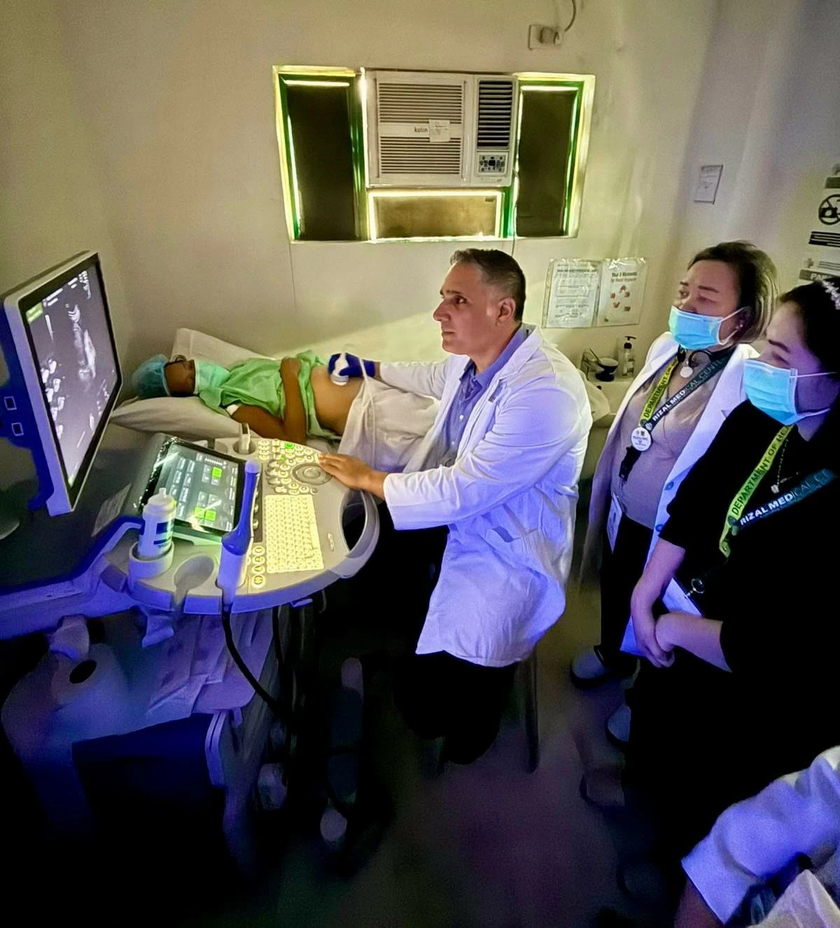 Dr. Ran Nagar during an ultrasound at the Rizal Medical Hospital