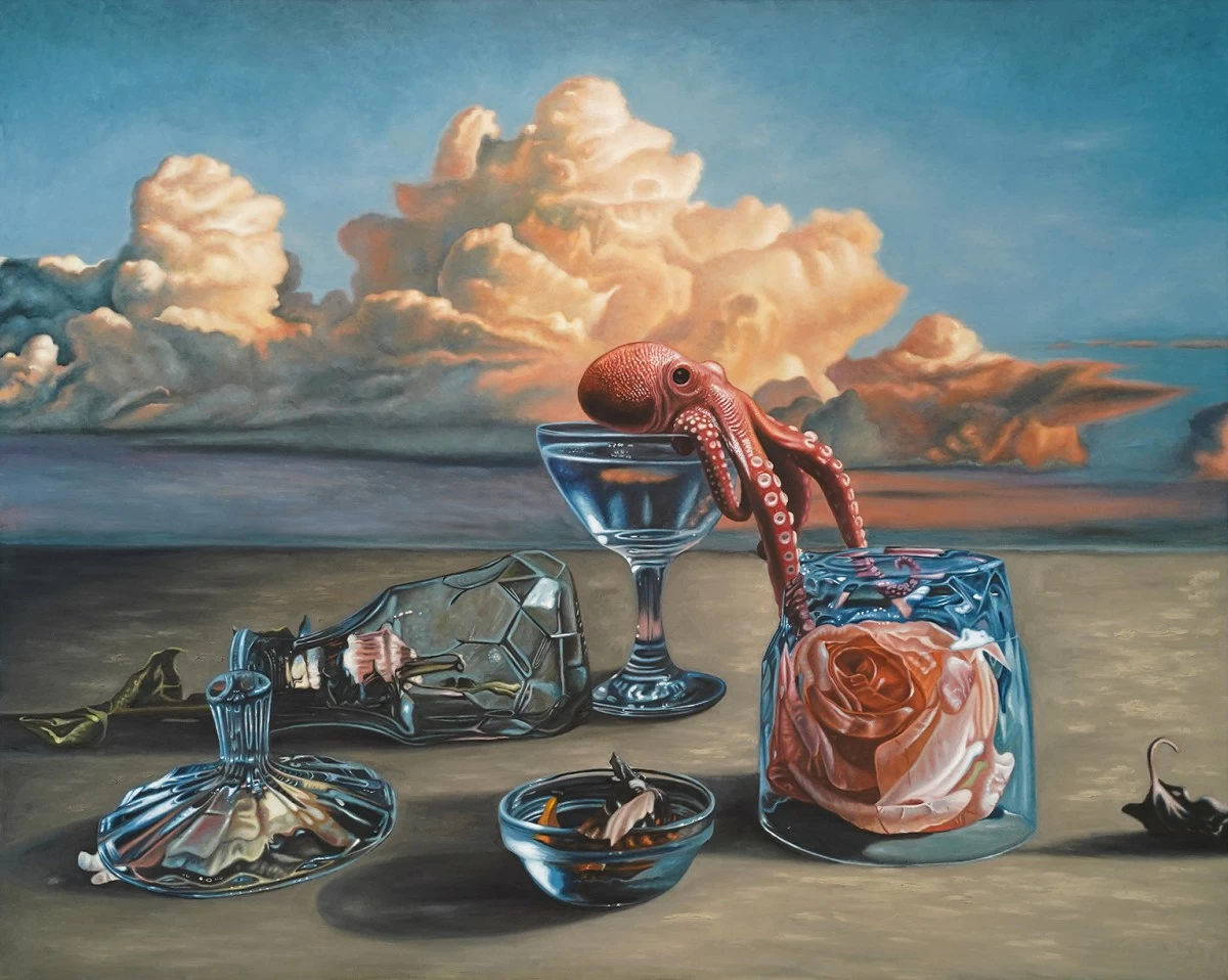 'FRAGMENTS OF NATURE'S MEMORY,' oil on canvas, 48x60 inches, 2025