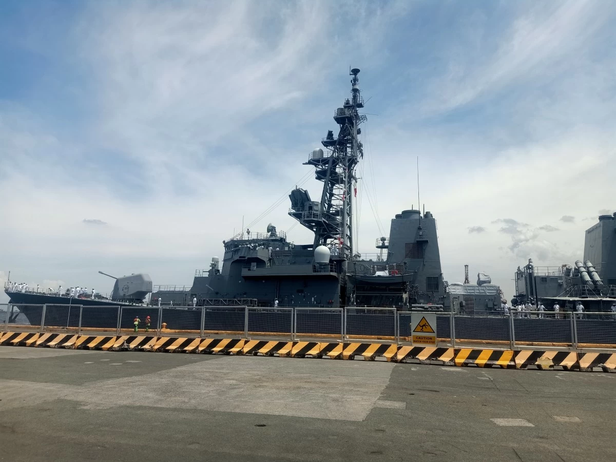 JS Suzunami (DD-114), a Takanami-class destroyer, anchors in Port Area, Manila on June 21, 2025 for a three-day port visit. (Photo: Martin A. Sadongdong / MANILA BULLETIN)