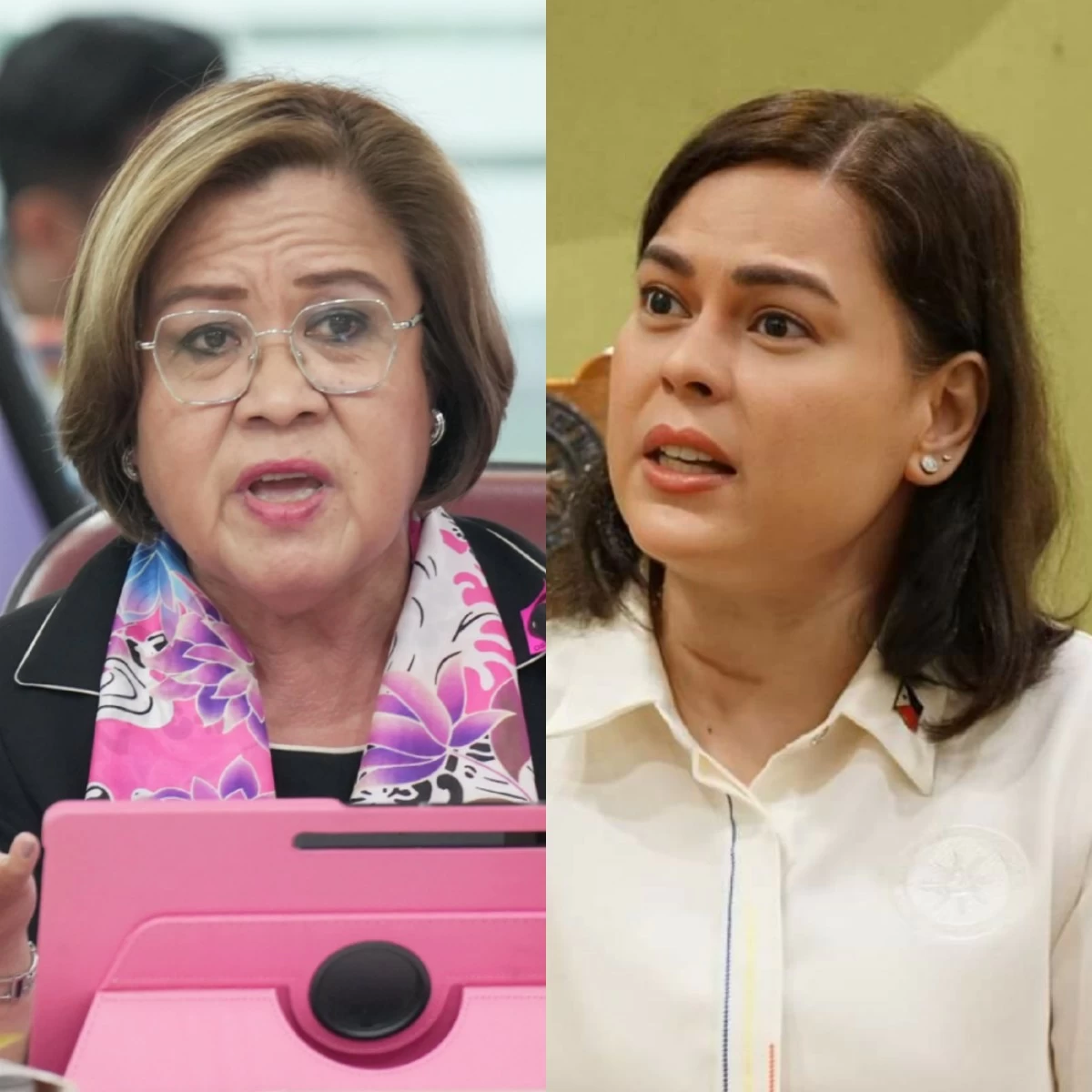 Mamamayang Liberal (ML) Party-list Rep. Leila de Lima (left), Vice President Sara Duterte (PPAB, Facebook)