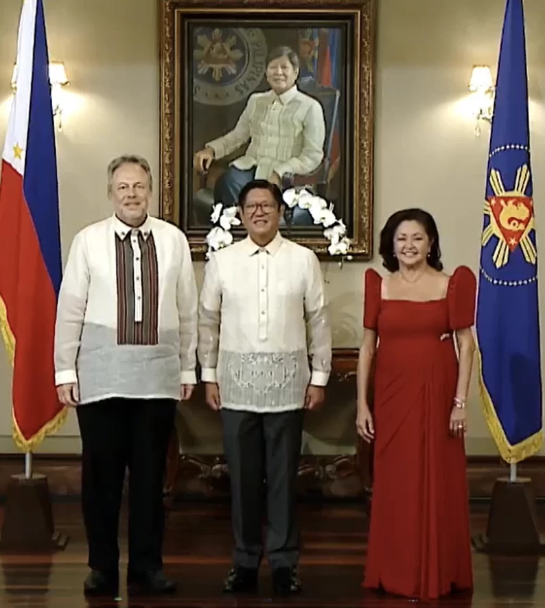 Belgium Ambassador Michel Monique M. Parys with President Ferdinand Marcos Jr. and First Lady Louise Araneta-Marcos