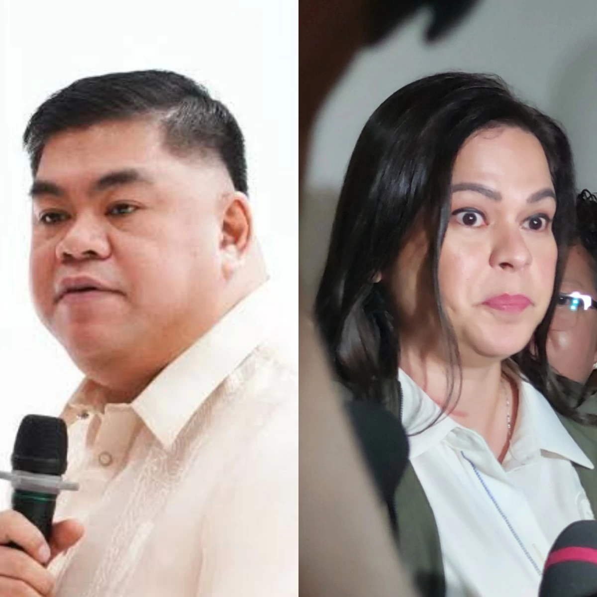 Tingog Party-list Rep. Jude Acidre (left), Vice President Sara Duterte (Facebook, MANILA BULLETIN)