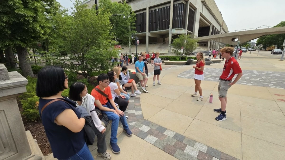 SCHOOL’S IN Touring the campus of the University of Wisconsin in Madison