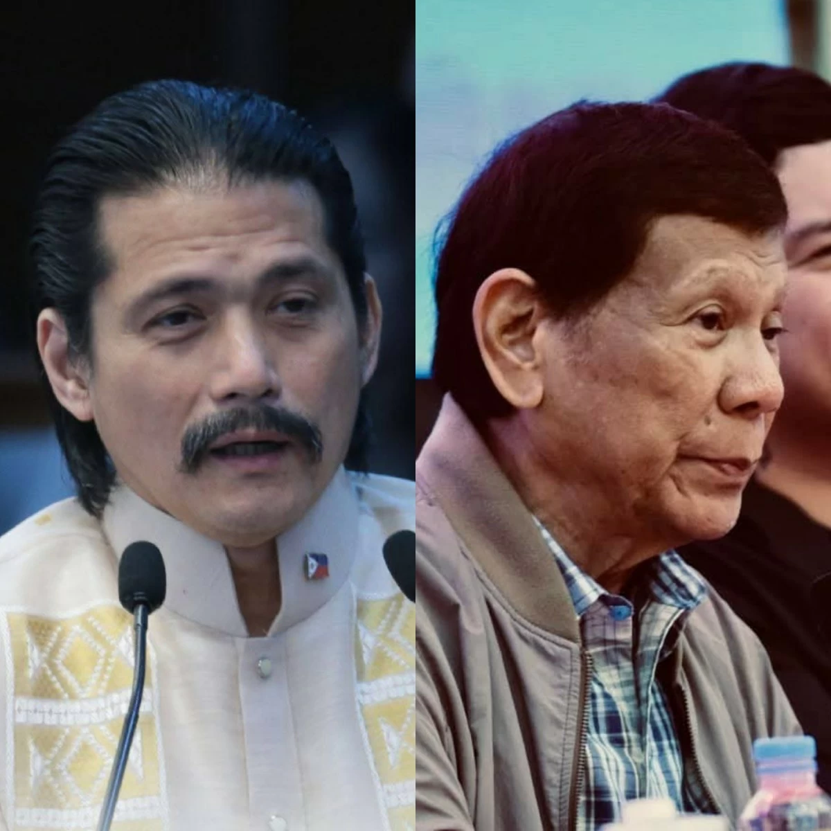 Senator Robinhood "Robin" Padilla (left), former president Rodrigo Duterte (Facebook)