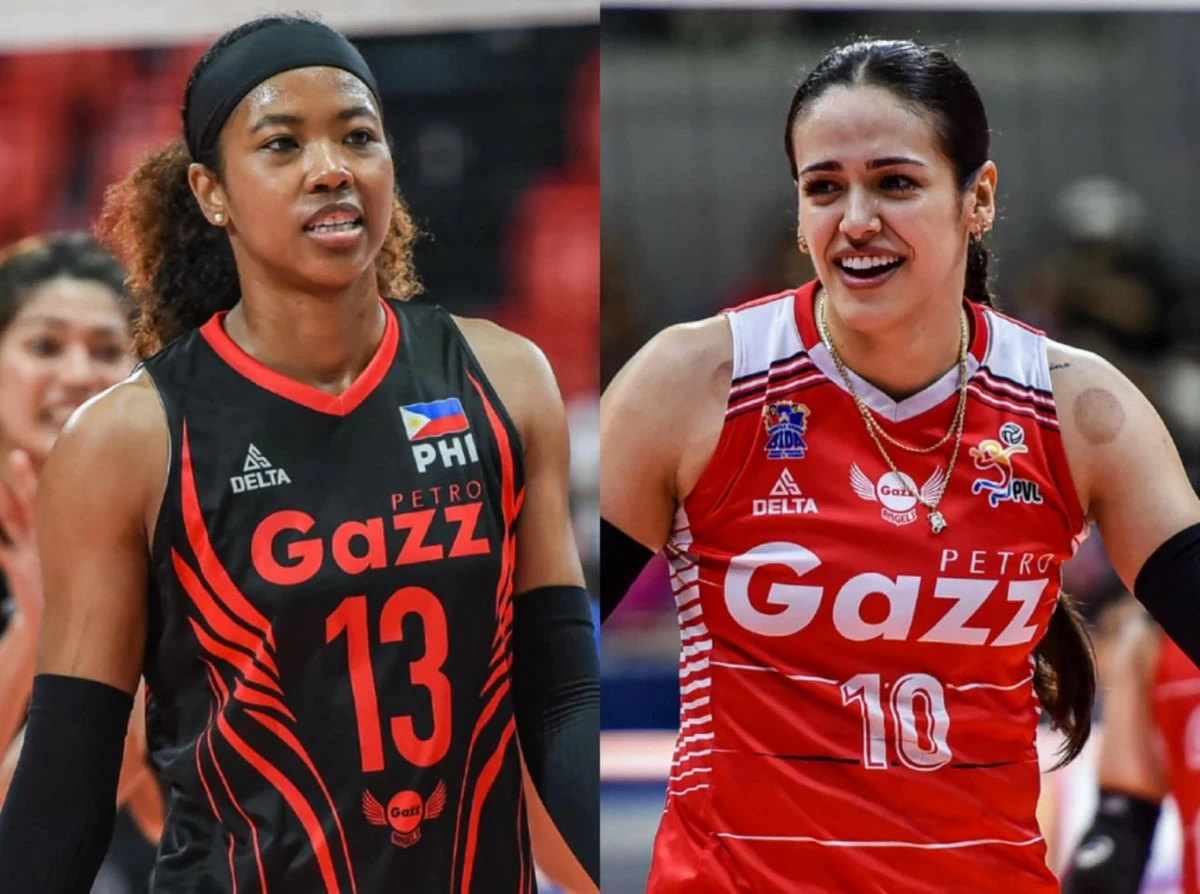MJ Phillips, left, and Brooke Van Sickle join the Alas Pilipinas women's volleyball team to the  2025 VTV International Women’s Volleyball Cup in Vietnam. (PVL Images)