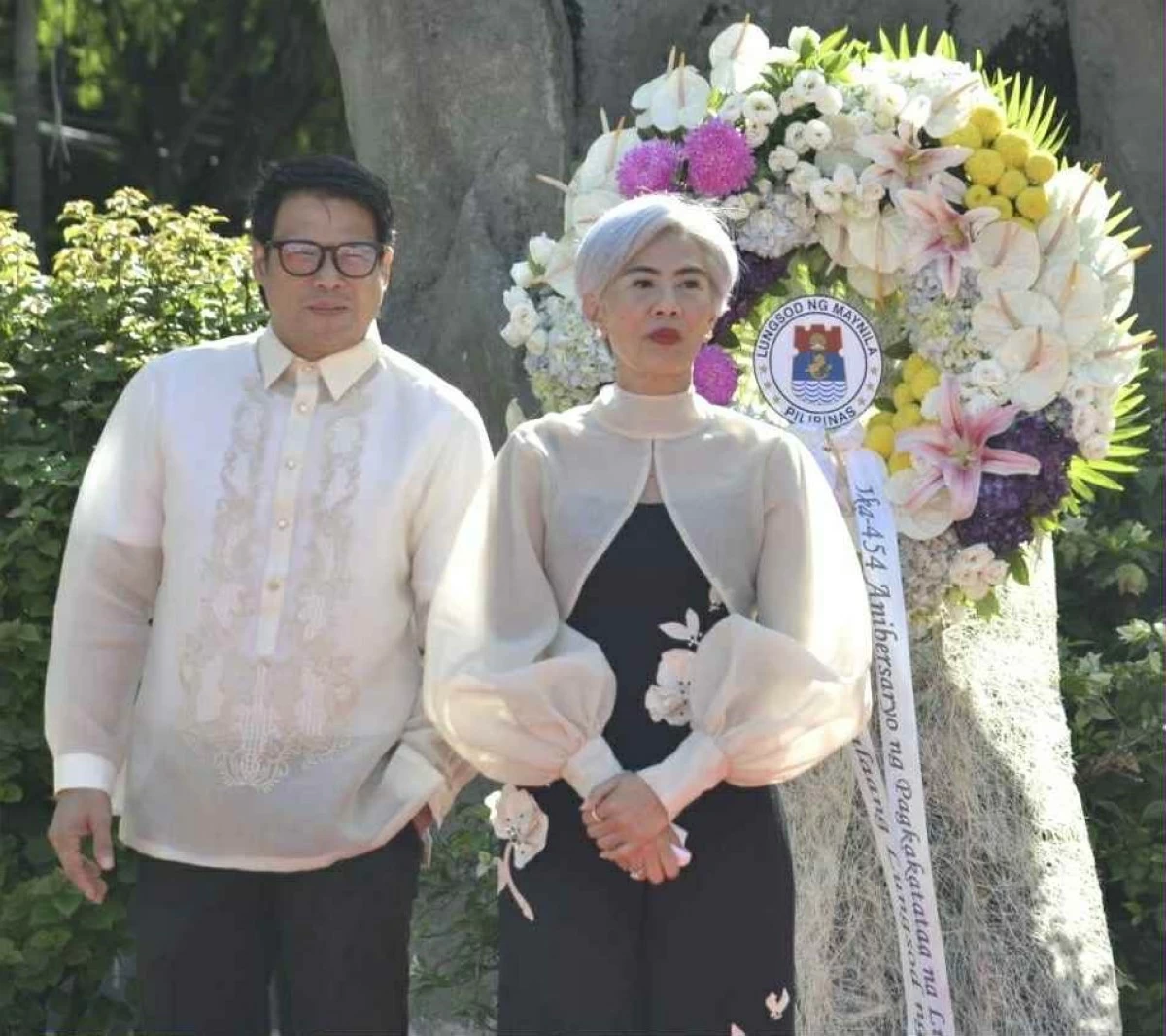 Manila Mayor Honey Lacuna-Pangan and Vice Mayor John Marvin "Yul Servo" Nieto led the City of Manila in celebration of its 454th foundation day, with a wreath-laying at the Rajah Sulayman in Malate, Manila
