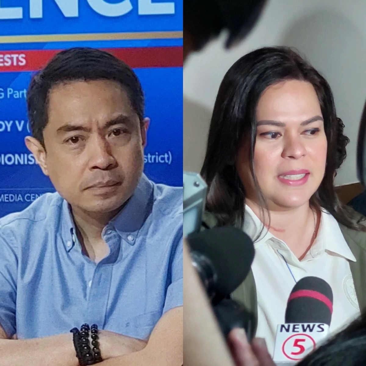 Manila 1st district Rep. Ernesto "Ernix" Dionisio (left), Vice President Sara Duterte (Ellson Quismorio/ MANILA BULLETIN)