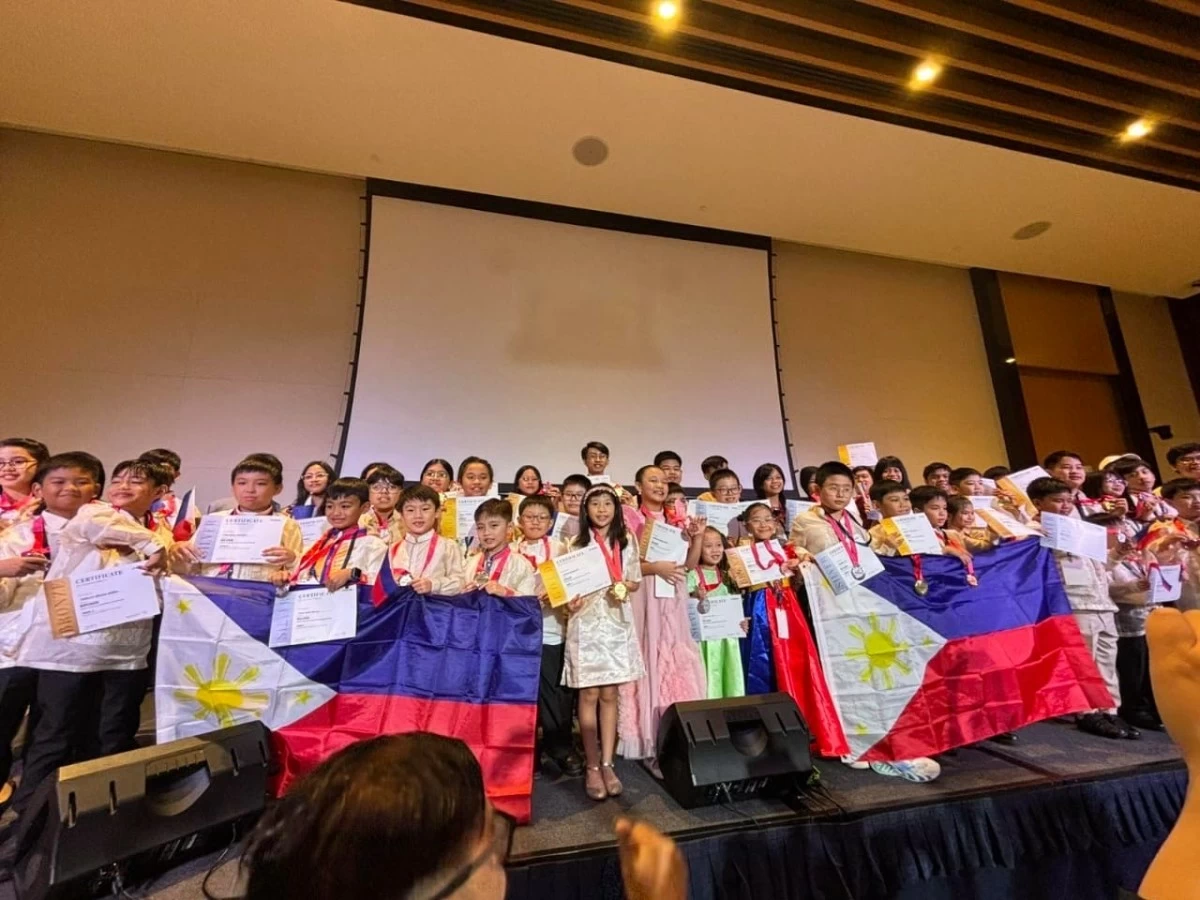 The 39-member Philippine delegation who competed in the STEMCO International Mathematics Competition in Singapore.