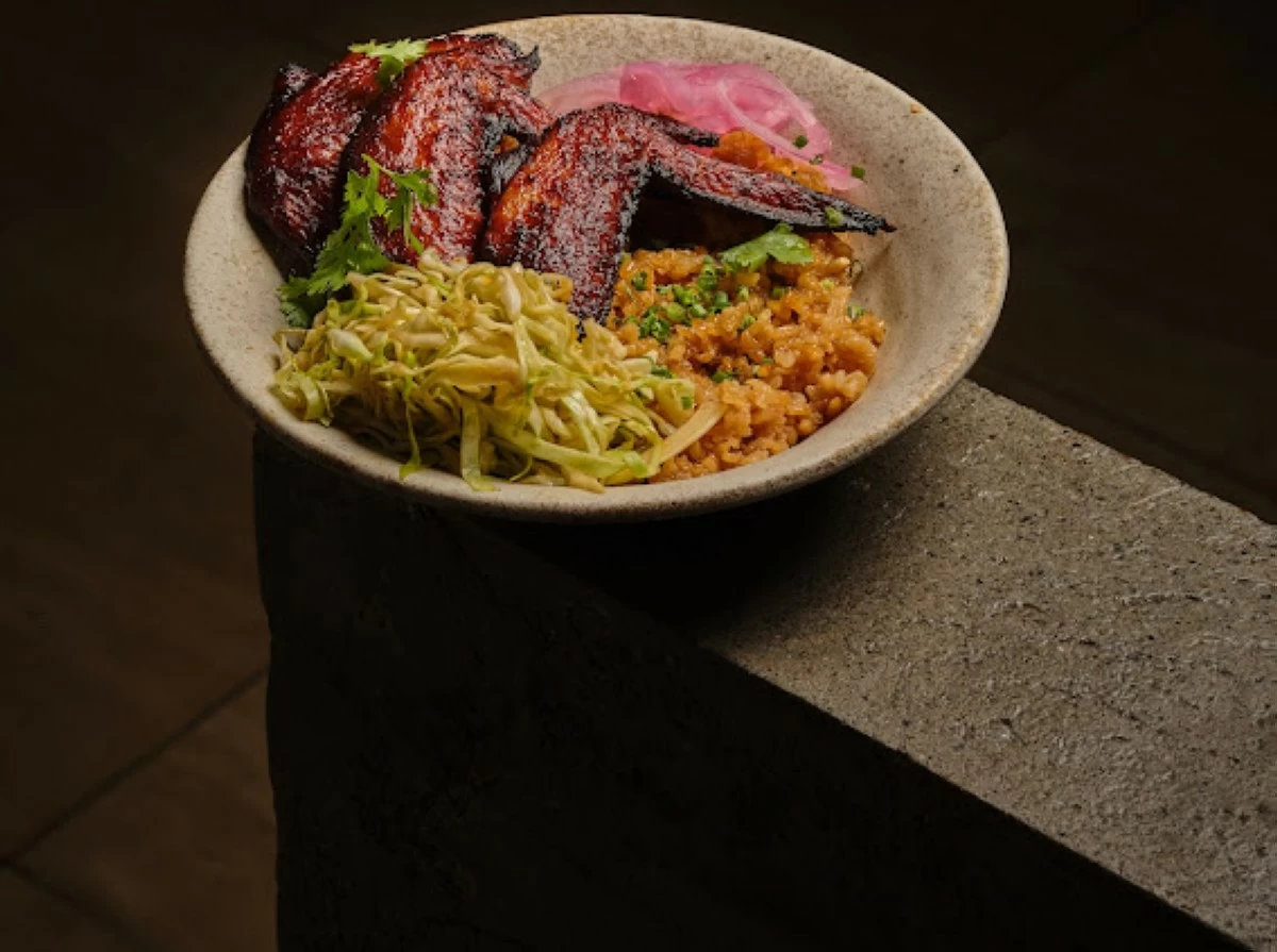 Miso marinated wings cabbage sesame