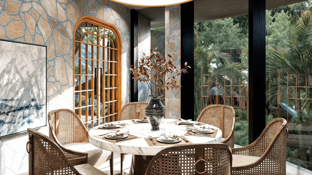 Private dining room with panoramic view