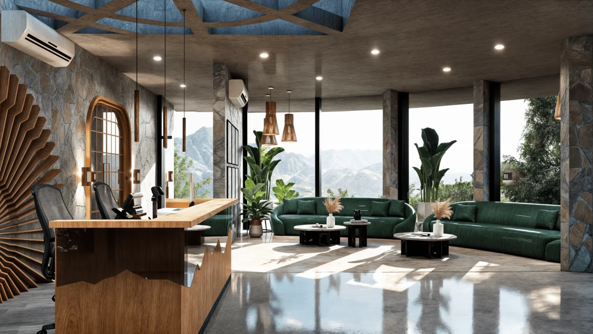 Entrance reception area and waiting lounge