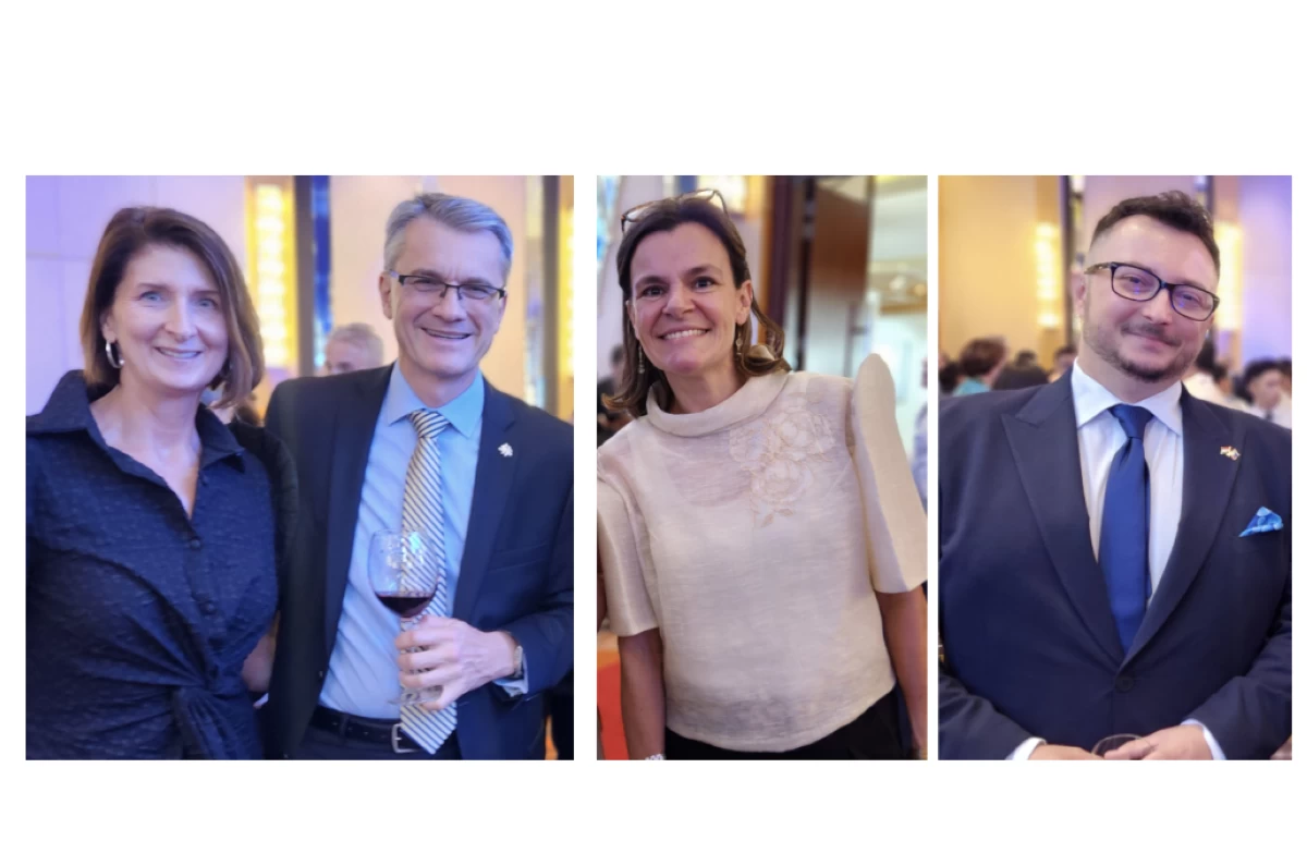 Ambassador Karel Hejč of the embassy of Czech Republic and spouse Mme Michelle Louise Hejčová;  Ambassador Laure Nicole Stephanie Beaufils of the Embassy of the United Kingdom; Arkadiusz Jan Tracz