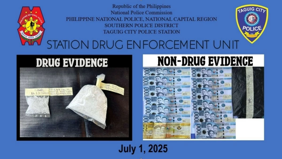 The shabu seized in Barangay Lower Bicutan, Taguig on July 1 (Photo from Taguig police / SPD) 