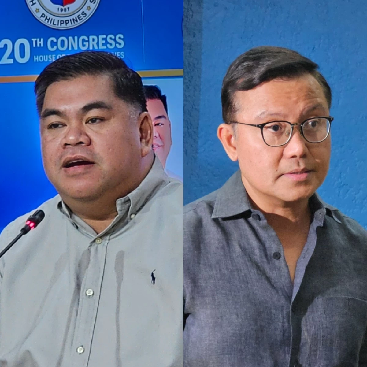 Tingog Party-list Rep. Jude Acidre (left), Ako Bicol Party-list Rep. Alfredo Garbin Jr. (Ellson Quismorio/ MANILA BULLETIN)