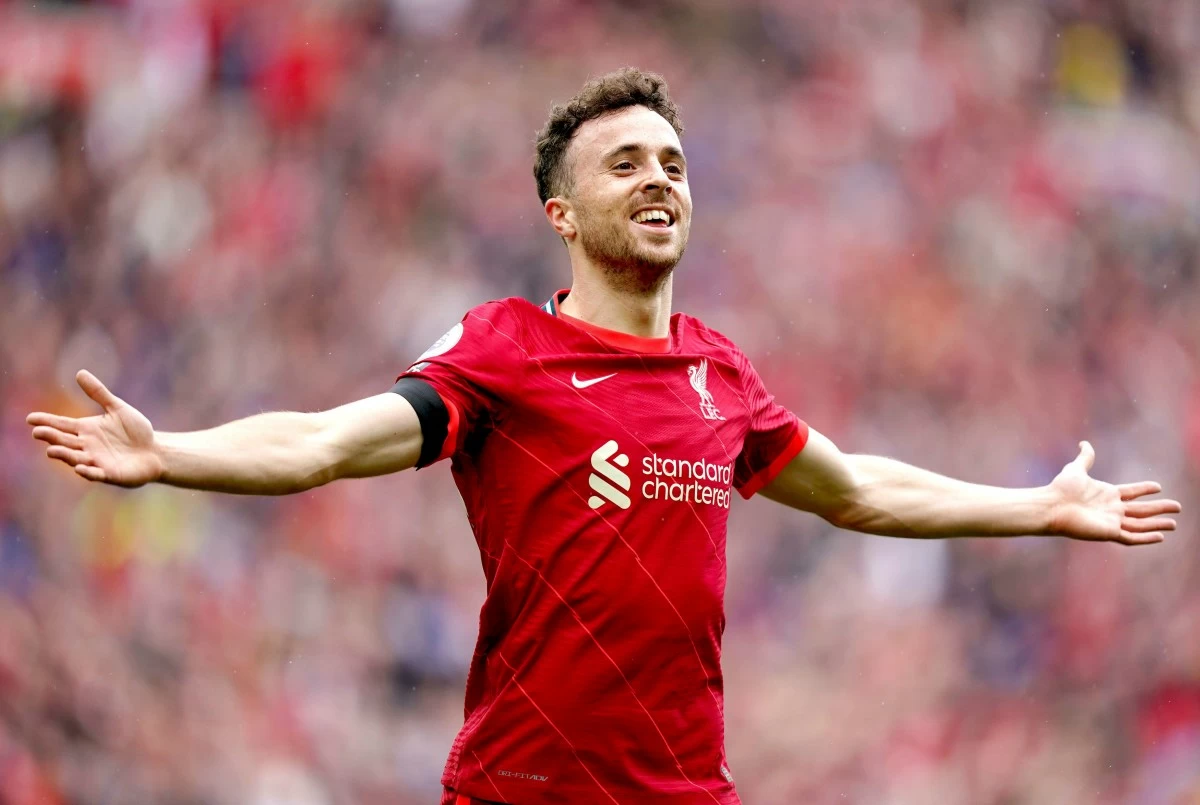 FILE - Liverpool's Diogo Jota in Liverpool, Aug. 21, 2021. (Mike Egerton/PA via AP, File)