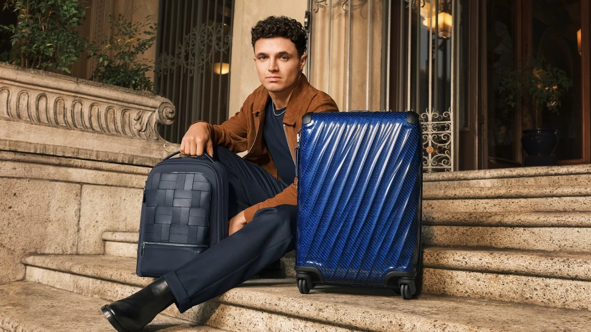 19 Degree Lite International Carry-On in Cobalt and Harrison Bradner Backpack in Navy