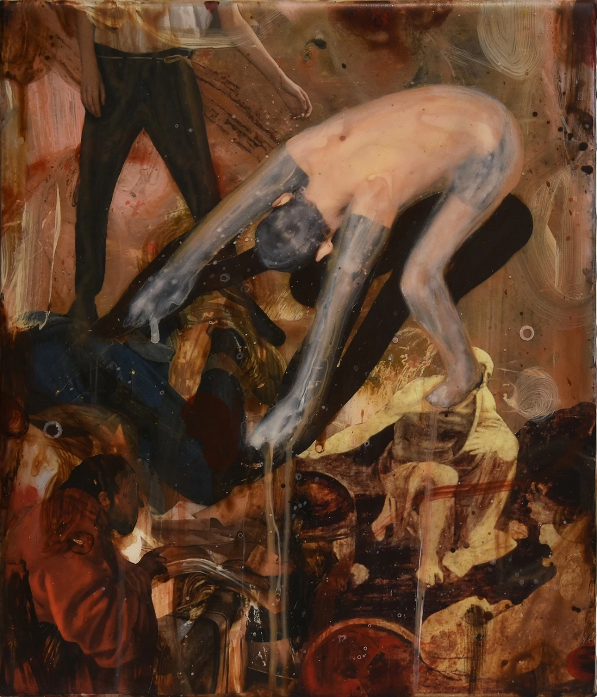 'SOUL PAINTING EIGHT,' 14x12 inches, acrylic, collage, and polyurethane on canvas, 2025