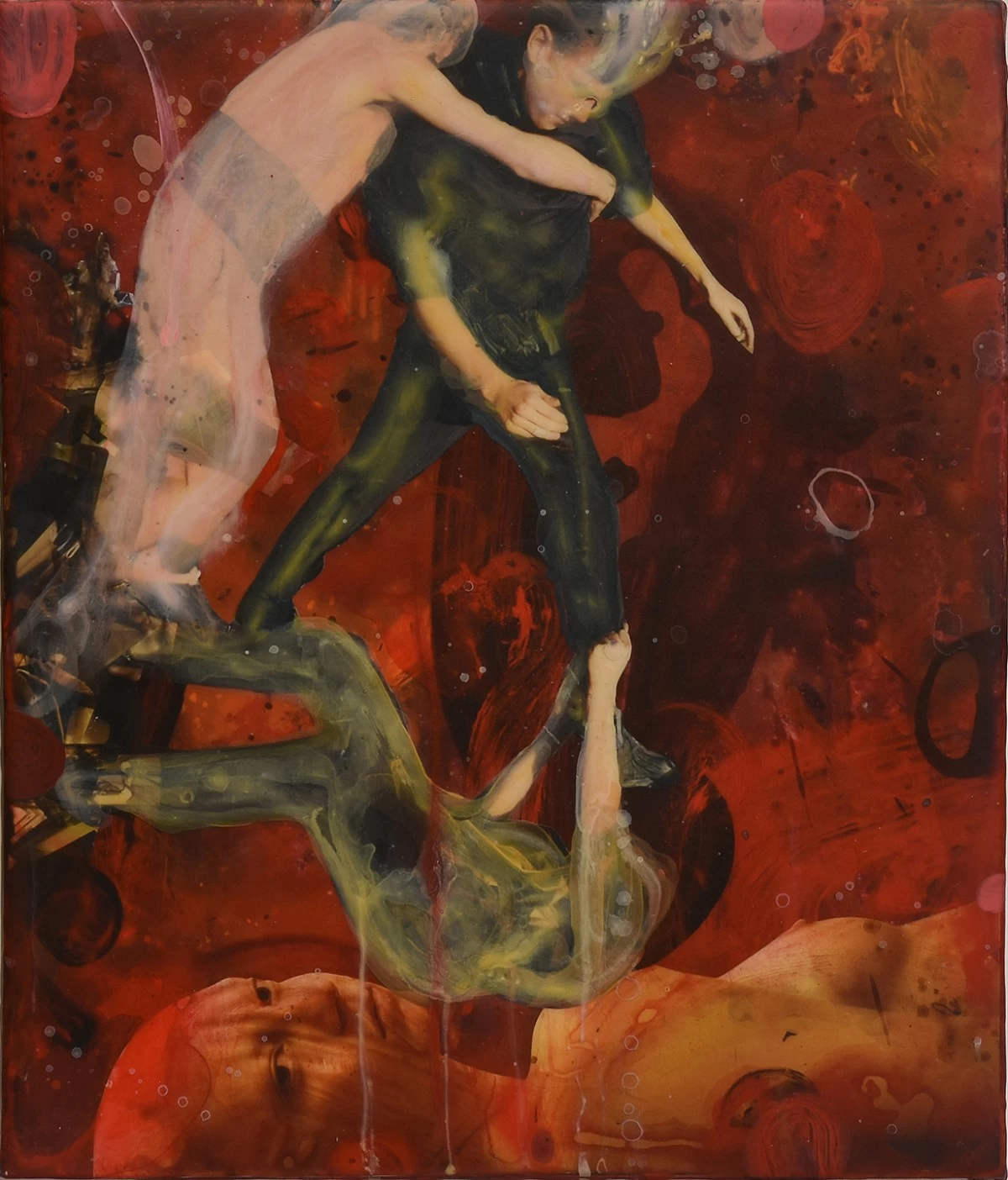 'SOUL PAINTING ONE,' 14x12 inches, acrylic, collage, and polyurethane on canvas, 2025