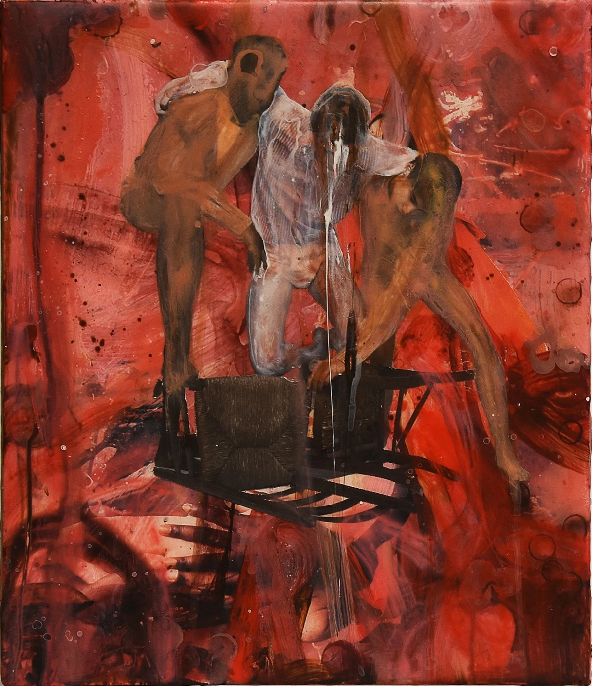 'SOUL PAINTING FIVE.' 14x12 inches, acrylic, collage, and polyurethane on canvas, 2025