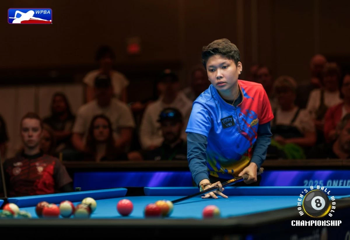 Chezka Centeno settles for the runner-up honors in the 2025 Oneida WPA Women’s 8-Ball World Championship. (World Pool-Billiard Association)
