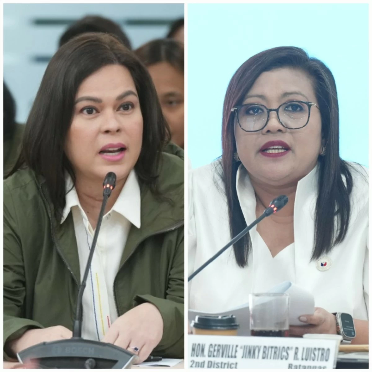 Vice President Sara Duterte (left), Batangas 1st district Rep. Gerville "Jinky Bitrics" Luistro (PPAB)