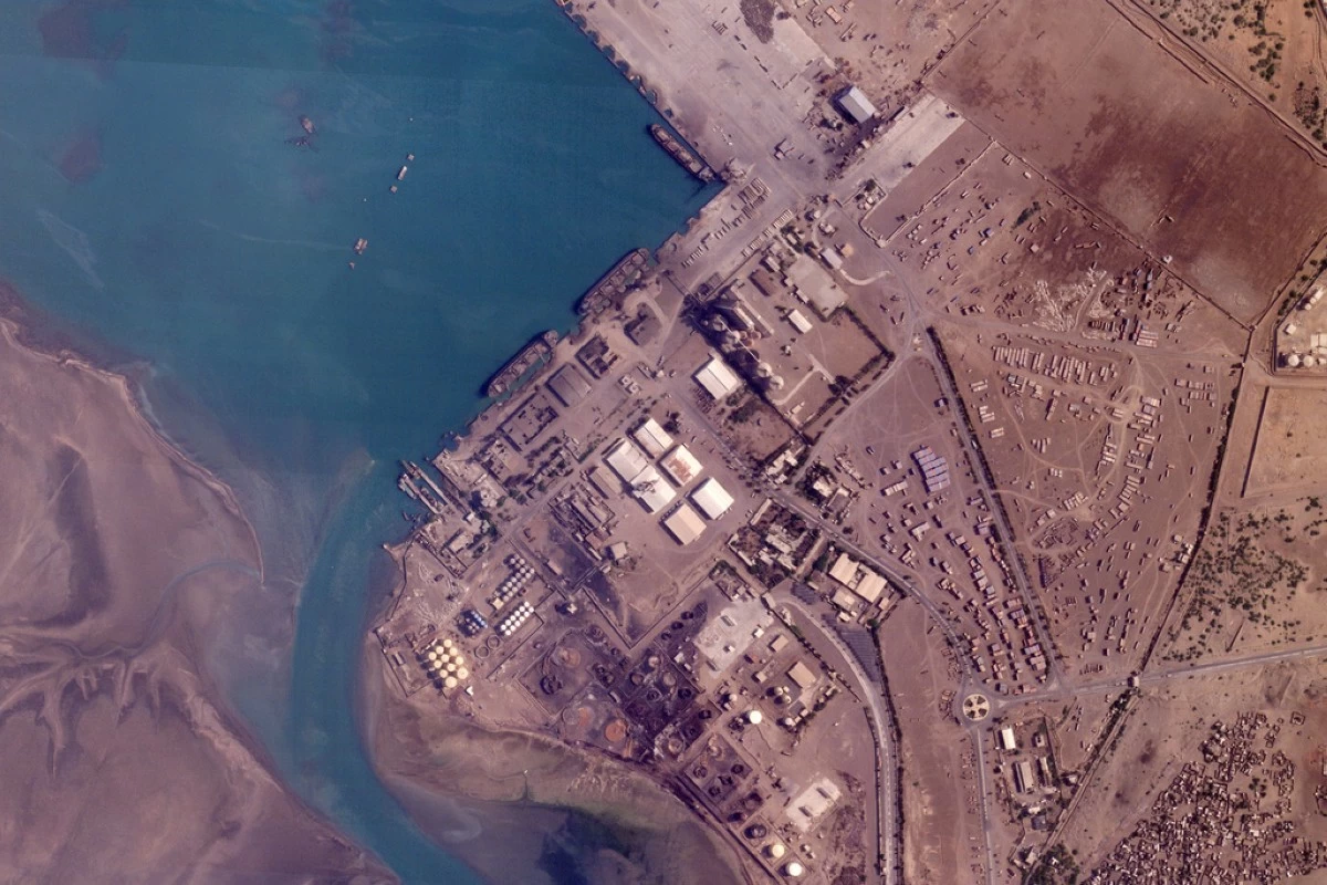 Damage is seen after Israeli airstrikes targeted the port in Hodeida, Yemen, Tuesday, July 8, 2025. (Planet Labs PBC via AP)