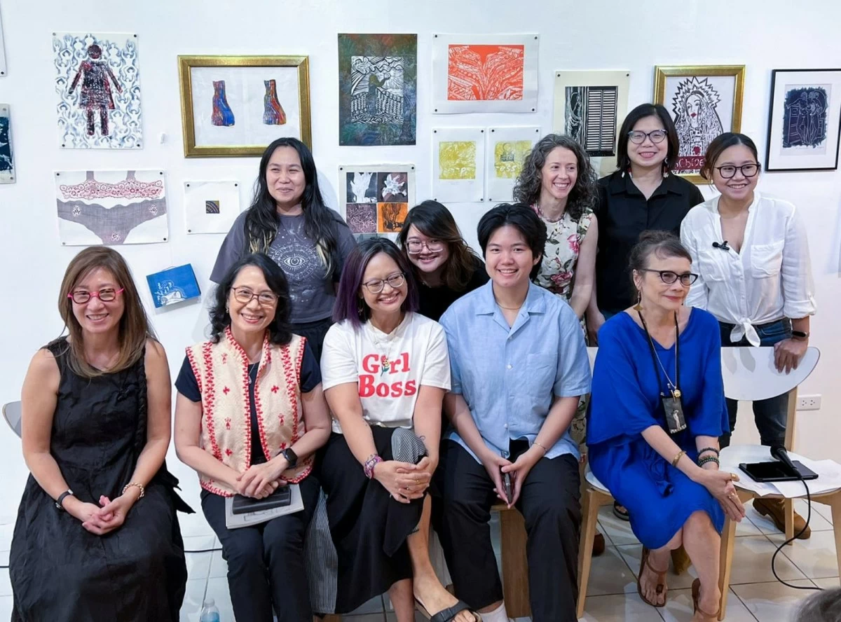 Hanan Initiative PH printmakers with friends from Everything is Fine PH at the artist talk for Creative Non-Fiction.