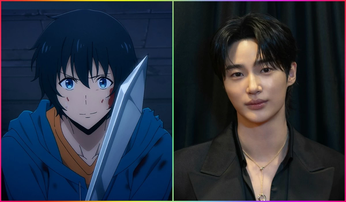 Byeon Woo-seok (right) will play the role of  Sung Jin-woo (left) in the live-action adaptation of "Solo Leveling" (Photos: Solo Leveling Animation Partners, Crunchyroll, Instagram) 