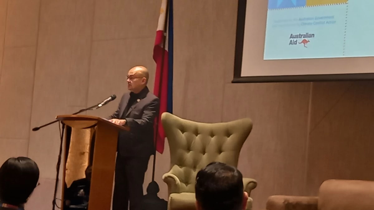 On the second day of the National Conference on Restorative Justice, held on July 9, 2025, at Luxent Hotel in Quezon City, Supreme Court Senior Associate Justice Marvic M.V.F. Leonen delivers a keynote message urging the justice sector to embrace restorative practices that promote healing, dignity, and reintegration. (Trixee Rosel/MB)