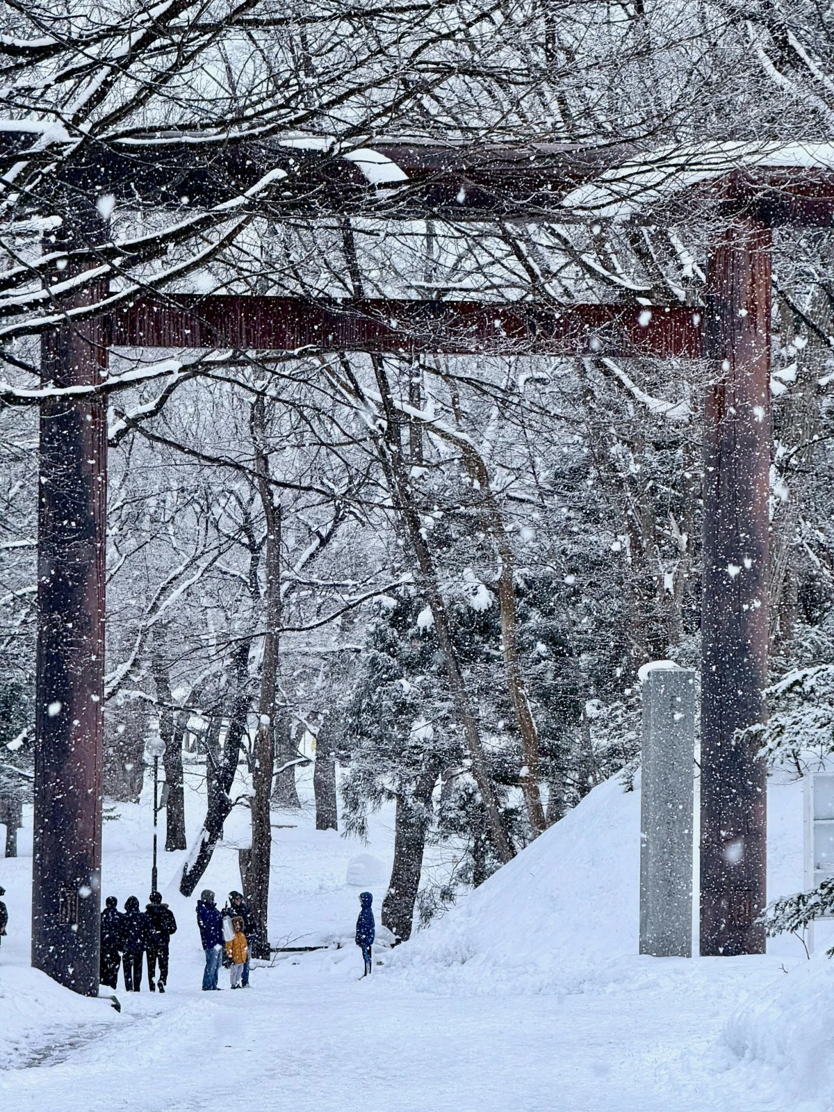 WINTER WONDERLAND Torii Gate at Saporo, Japan