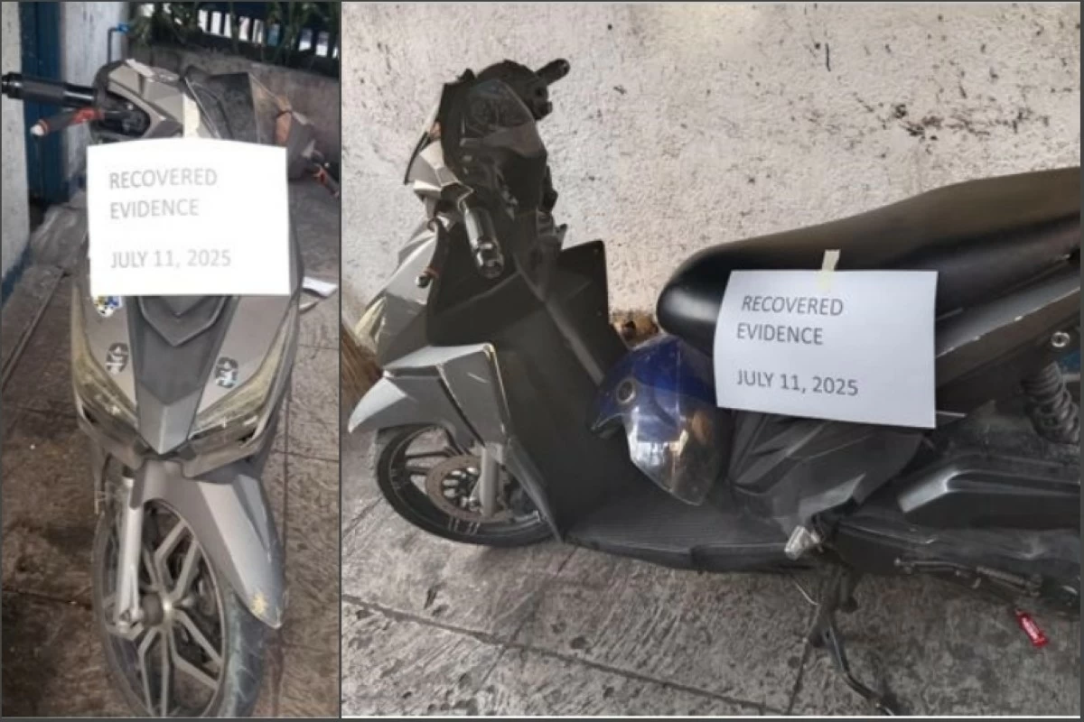 The stolen motorcycle recovered by the Taguig police on July 11 (Photos from Taguig police / SPD)