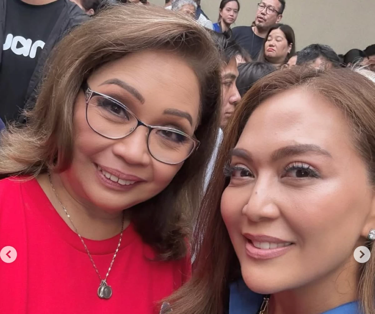 Award-winning broadcast journalist Karen Davila (left) and Cory Vidanes, COO for broadcast of ABS-CBN Corporation
