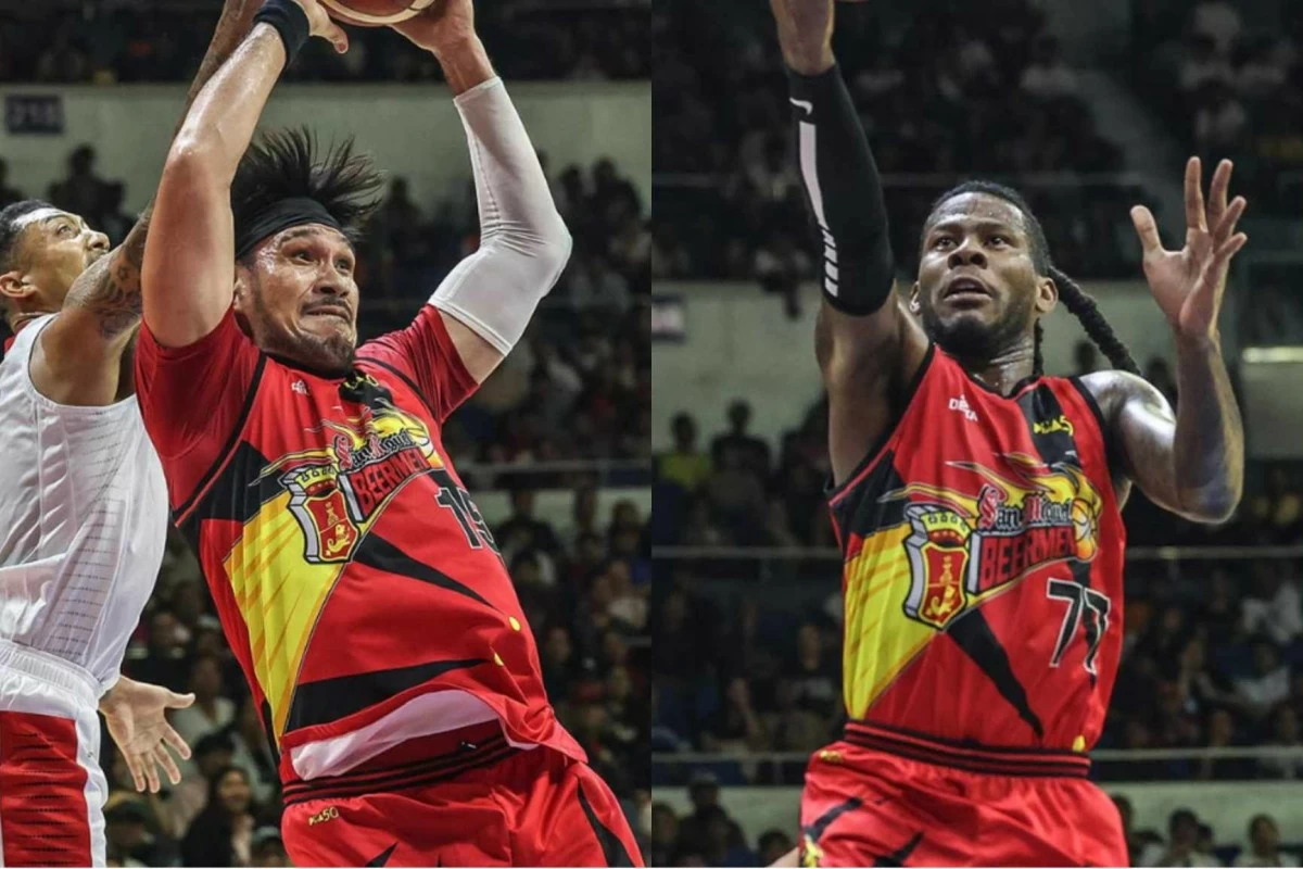 SMB teammates June Mar Fajardo and CJ Perez. (PBA Images)