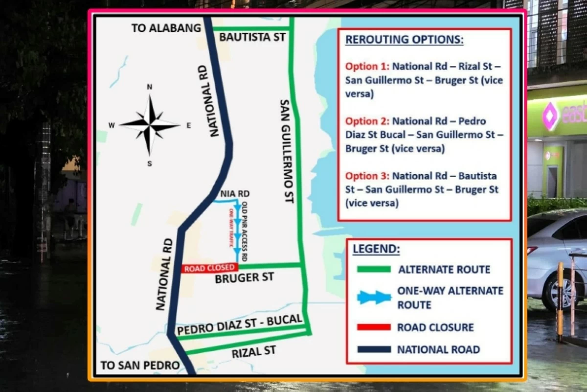 Traffic advisory by the Muntinlupa City government (Photo from the Muntinlupa City government )