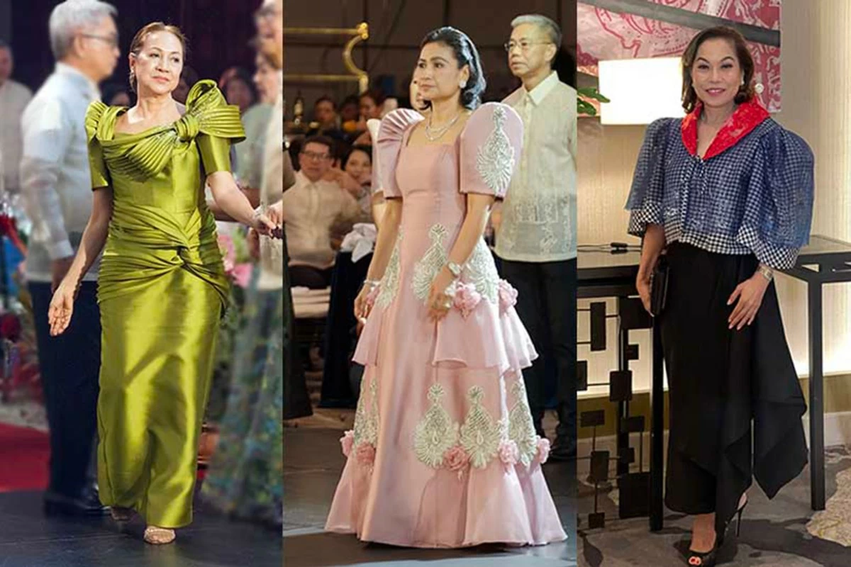 Bebot Estanislao in Erwin Tan, Lea Imperial in Aries Buenvenida with upcycled Rudy Dadan appliques, and Antonette Tionko in  Louis Claparols
