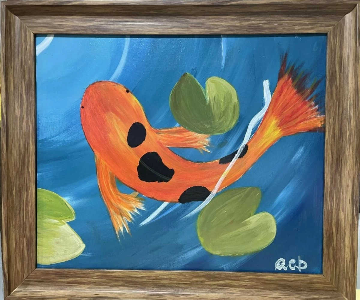 “Harmony in the Pond”, painted by a 73-year-old experienced artist.